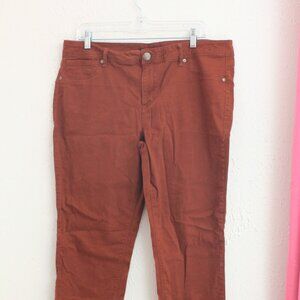 #429 A3 Denim Burnt Orange Red Jeans Size 16